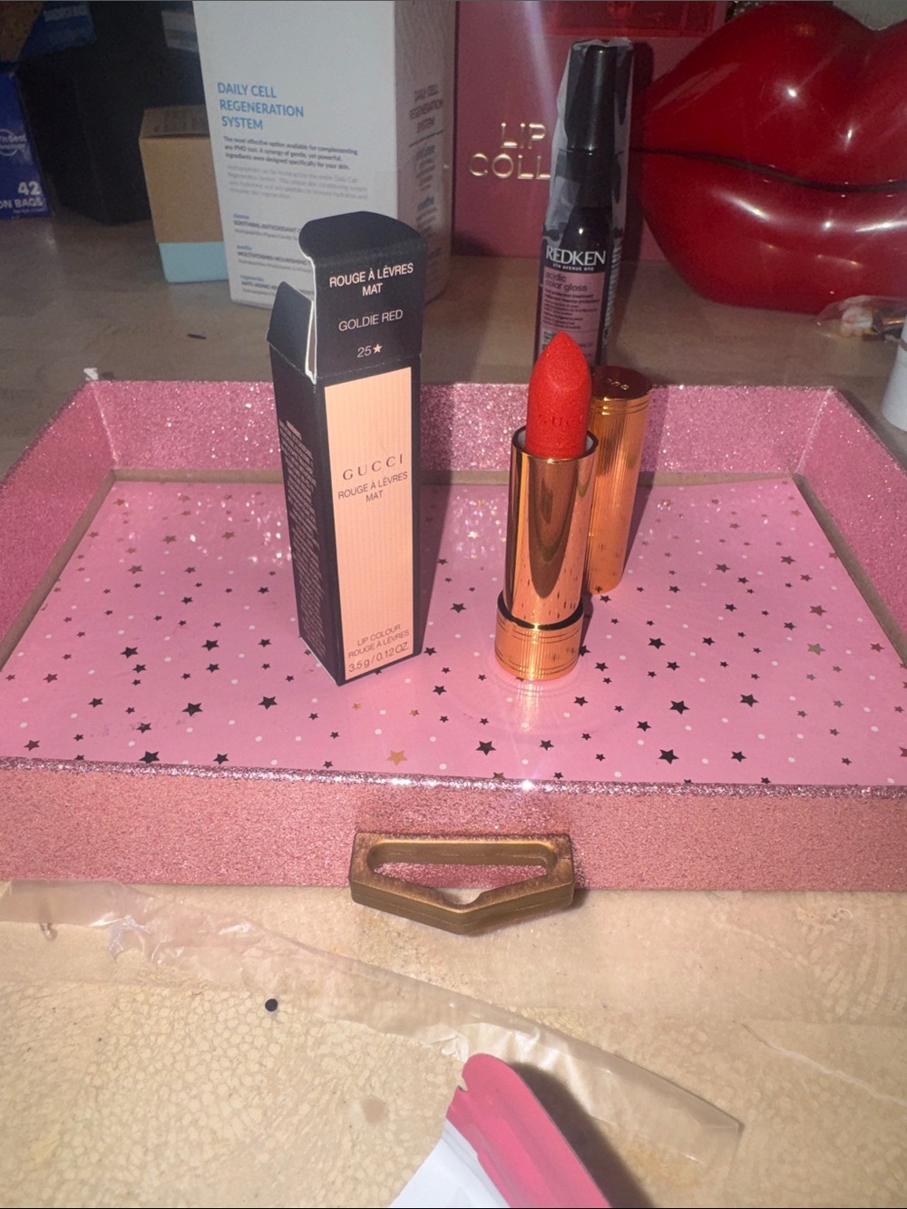 Gucci Velvet Matte Lipstick in Deep Red